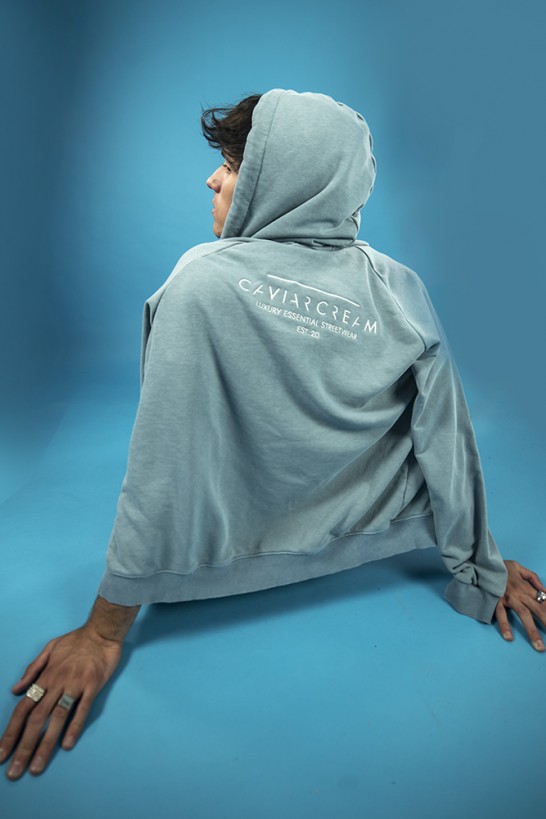 CC Zipped Hoodie Bright Blue white with Bright White logo (front/back) Hoodies