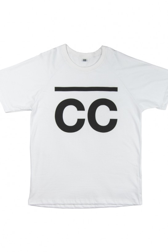 Original T-shirt white with black print on sleeves and front T-shirts