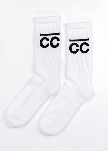 Socks white with black CC logo