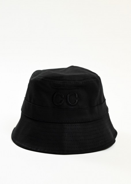 Black bucket hat with black CC logo