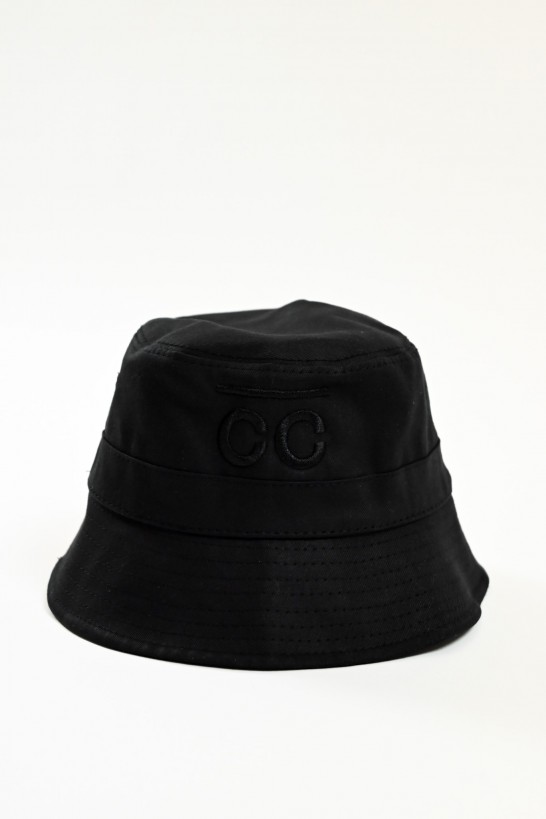 Black bucket hat with black CC logoHats