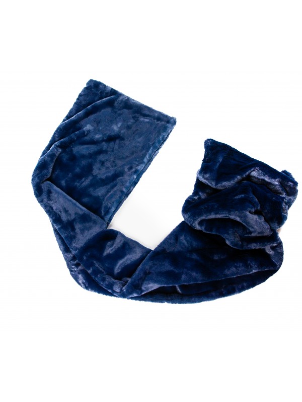 ''T4CC'' Oversized Faux Fur Logo Scarf Blue